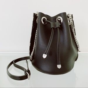 Black Leather Zara Bucket Purse